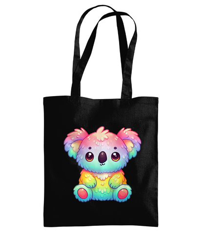 Koala Rainbow Colours Eco Tote Bag - Black Back