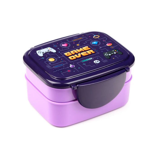 Bento Clip Lock Lunch Box with Cutlery - Game Over