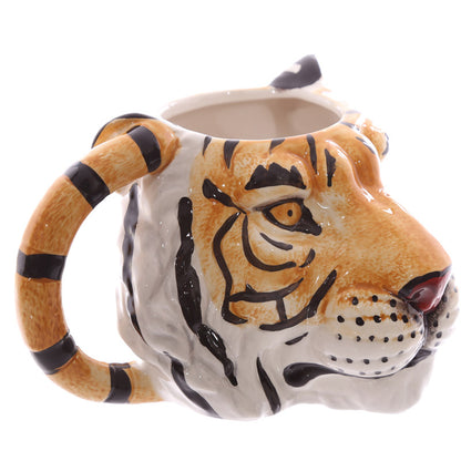 Ceramic Shaped Head Mug - Tiger