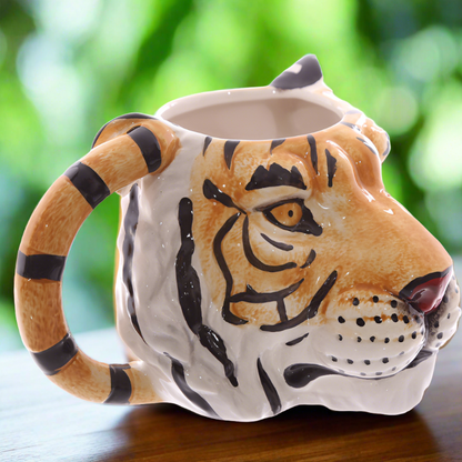 Ceramic Shaped Head Mug - Tiger