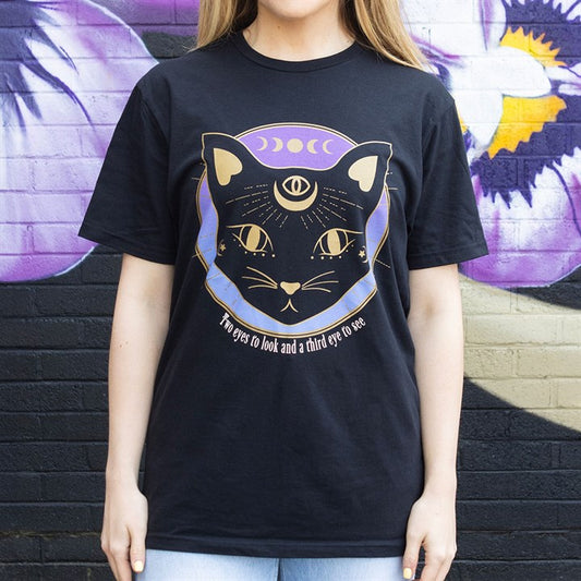 Mystic Mog Black Cat Unisex T-shirt Size S