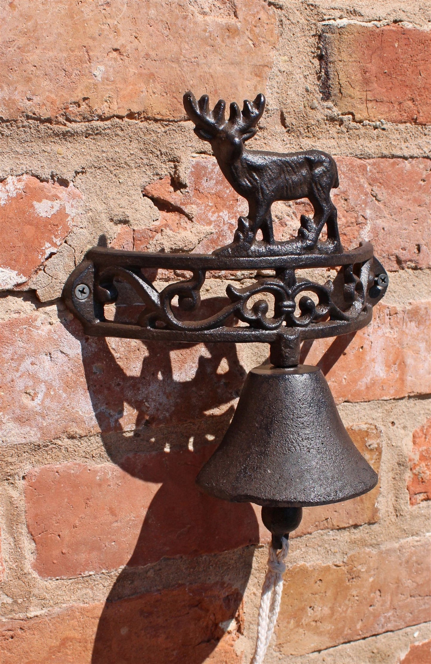 Rustic Cast Iron Wall Bell, Reindeer Standing