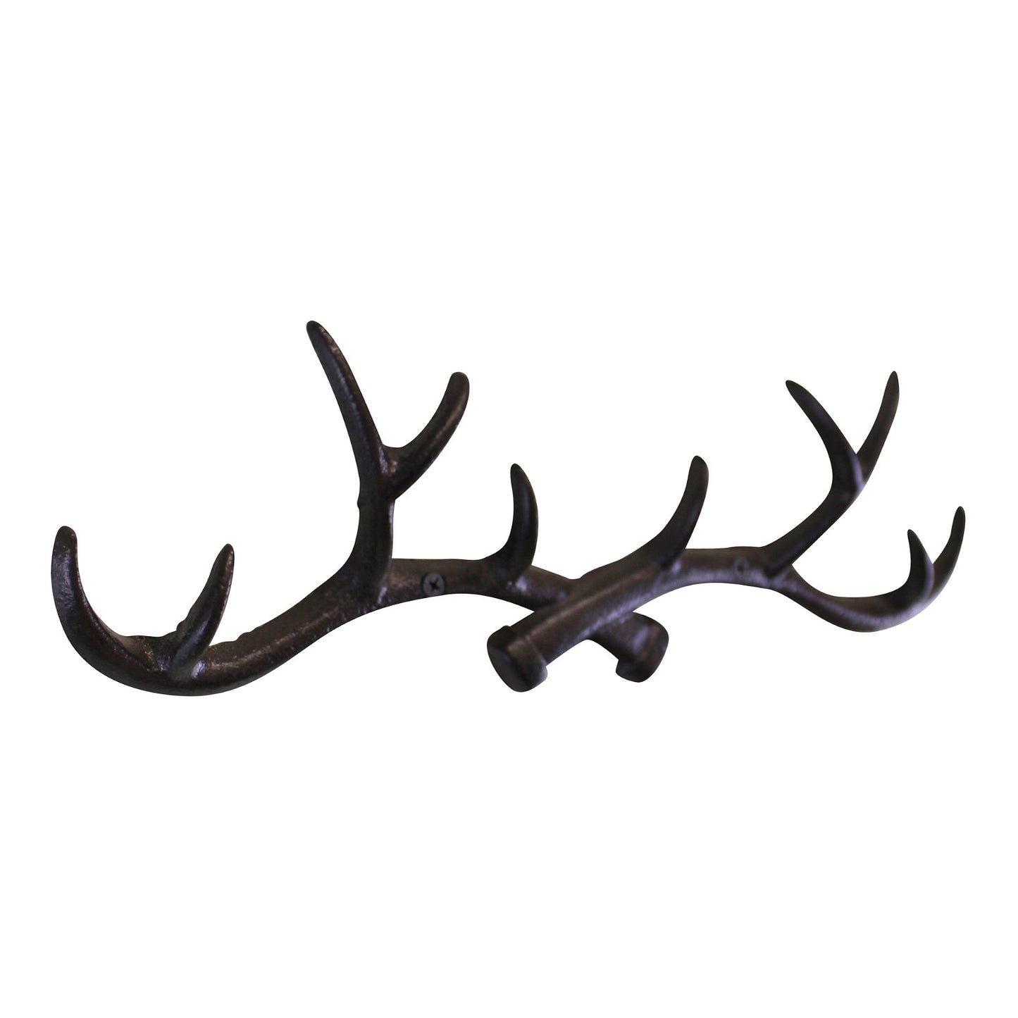 Rustic Cast Iron Wall Hooks, Stag Antlers, Large