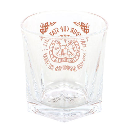 Viking Compass Lowball Drinking Glass with Coaster