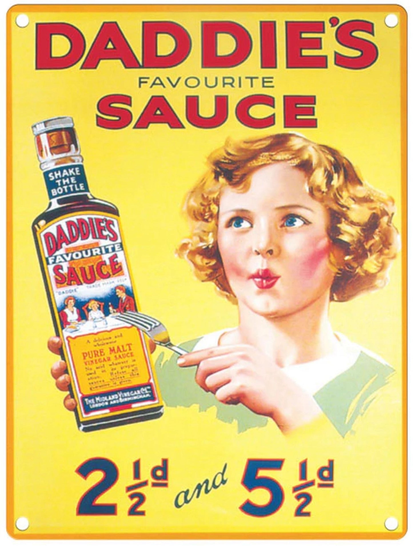 Small Metal Sign 45 x 37.5cm Vintage Retro Daddie's Sauce