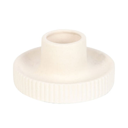 Cream Ribbed Smudge Bowl