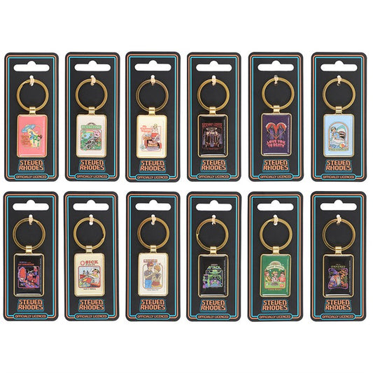 Set of 12 Enamel Keyrings by Steven Rhodes