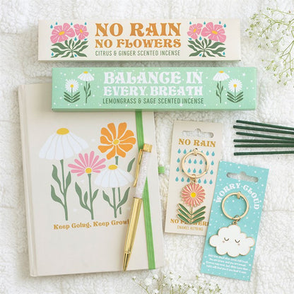 No Rain, No Flowers Keyring