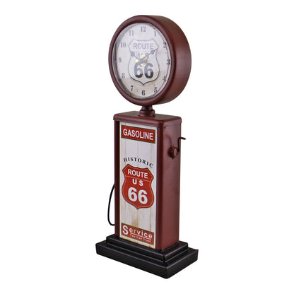 Retro Gas Pump Clock, Red 13x34cm