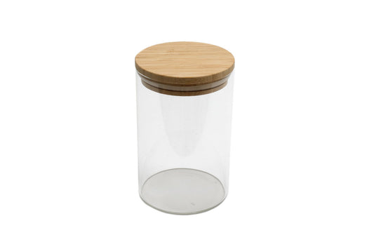 Glass Jar With Bamboo Lid 14cm