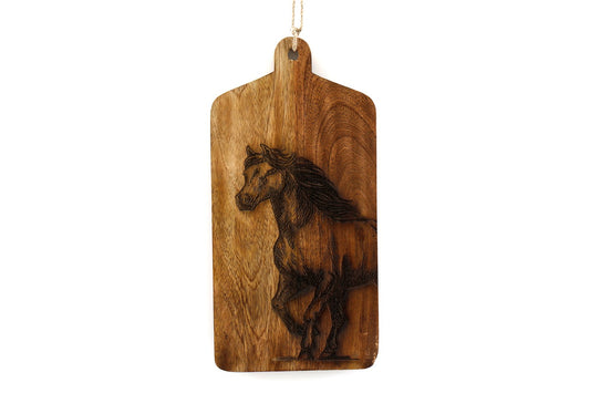 Horse Engraved Wooden Cheese Board