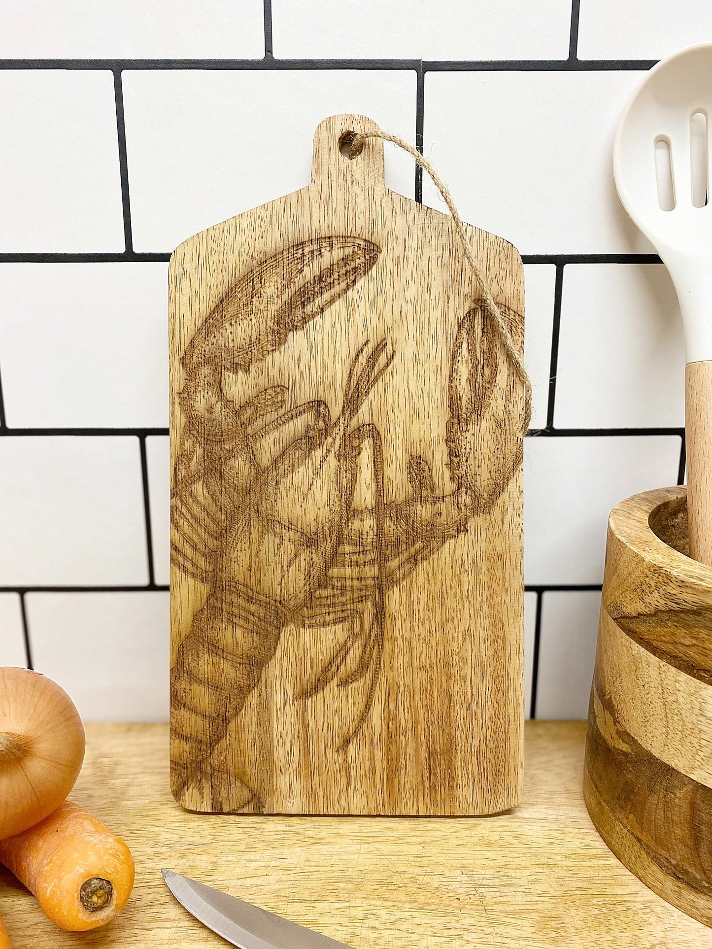 Lobster Engraved Wooden Cheese Board