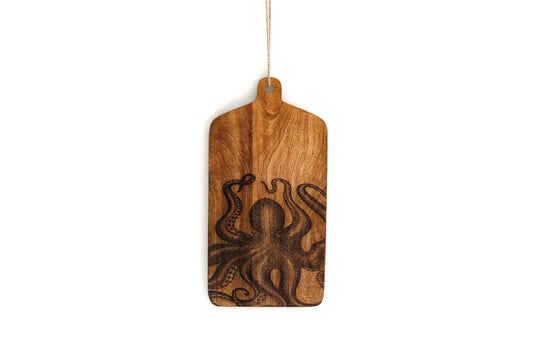 Octopus Engraved Wooden Cheese Board
