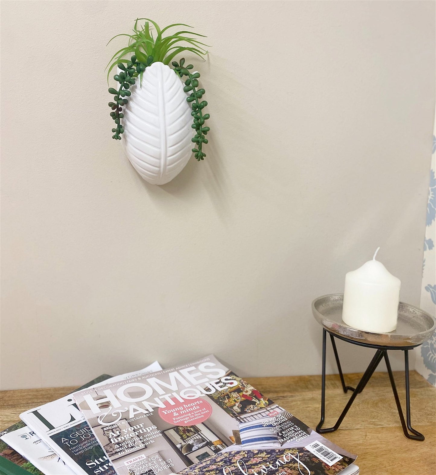 Faux Succulents in Wall Planter