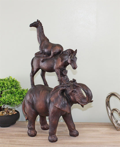 Bronze Effect Stacking Animals Ornament