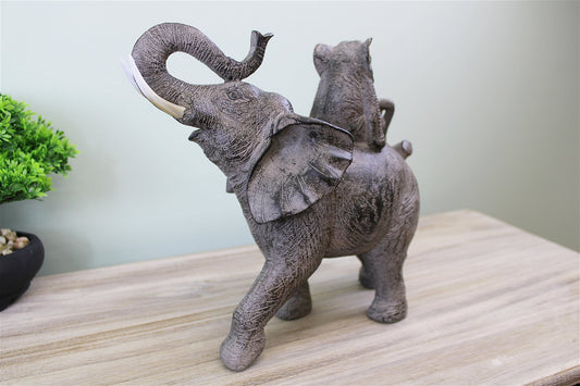 Climbing Elephants Ornament with Natural Effect