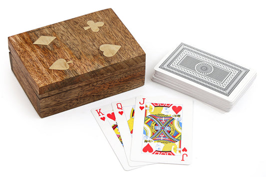 Playing Cards In Wooden Box