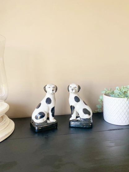 Black and White Porcelain Dog Ornaments