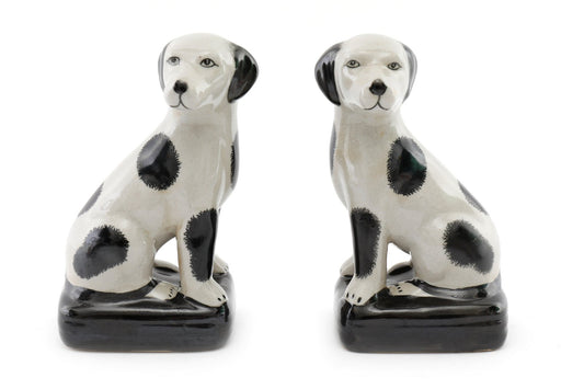Black and White Porcelain Dog Ornaments