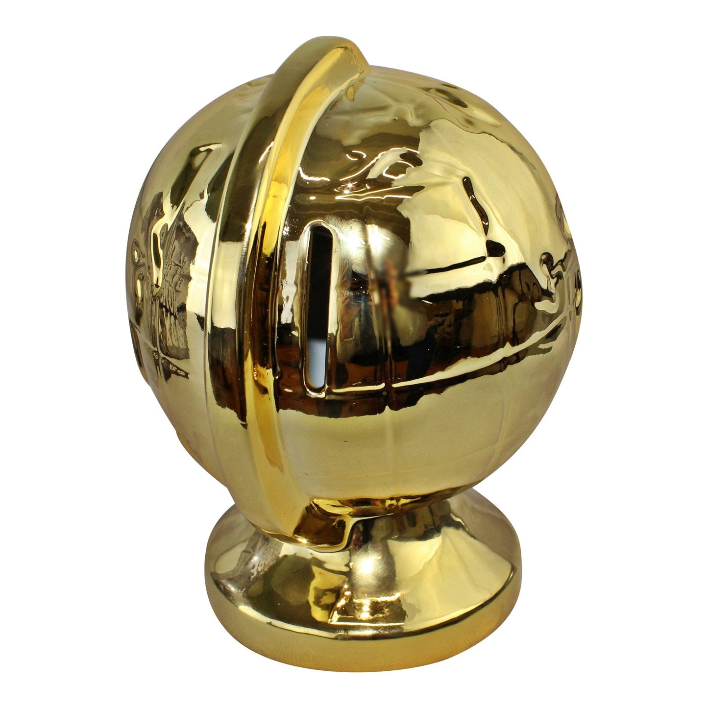 Metallic Gold Ceramic Globe Style Money Box