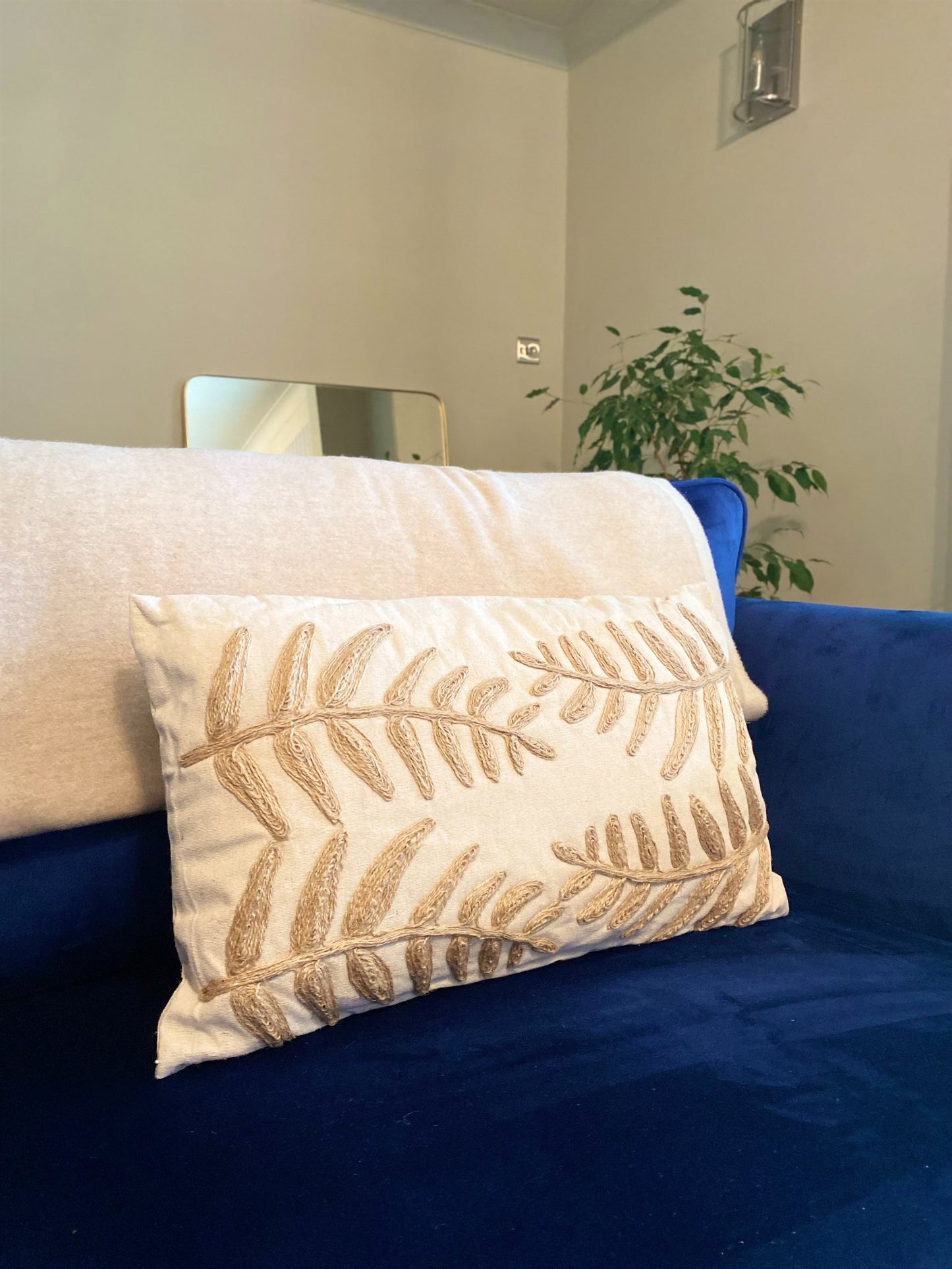 Linen Embroidered Scatter Cushion