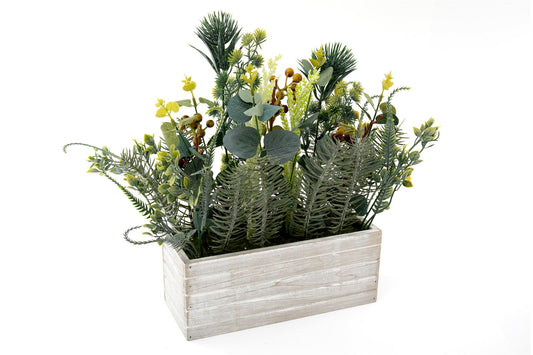 Selection Of Pine Leaves In Wooden Box 35cm