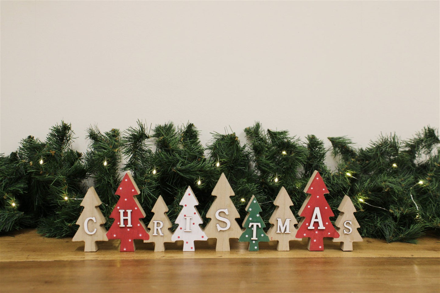 Freestanding Row of Christmas Trees