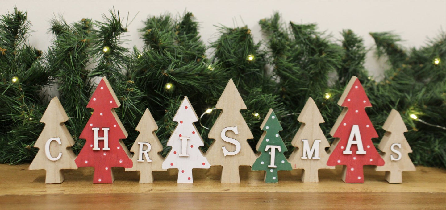 Freestanding Row of Christmas Trees
