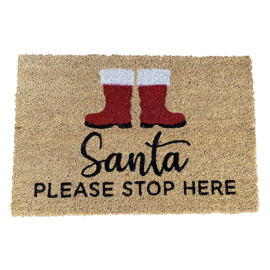 Santa Stop Here Doormat Boots
