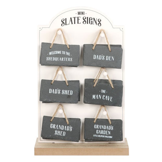 Set of 24 Mini Slate Signs for Him on Display