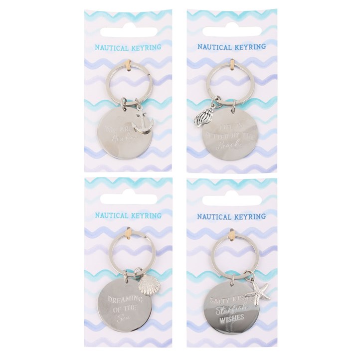 Set of 24 Nautical Keyrings on Display