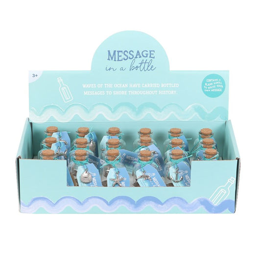 Set of 18 Message in a Bottle Souvenirs in Display
