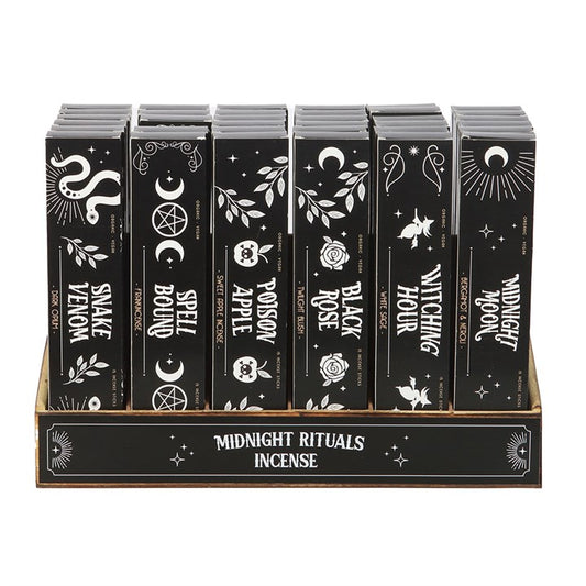 Set of 36 Midnight Rituals Incense Sticks in Display