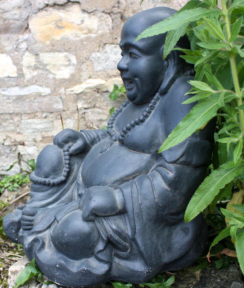 Stone Effect Laughing Buddha Statue