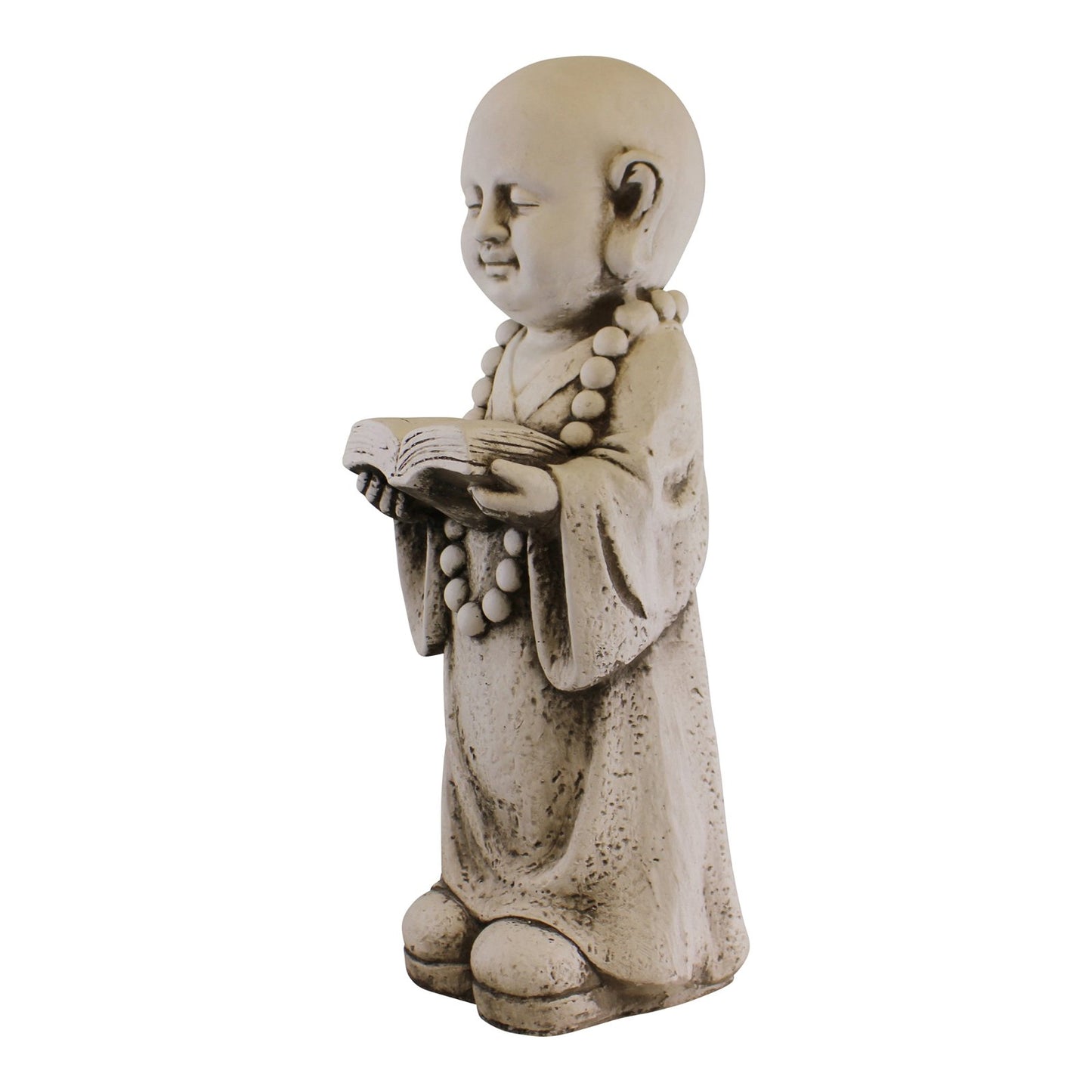 Stone Effect Garden Ornament, Monk Reading