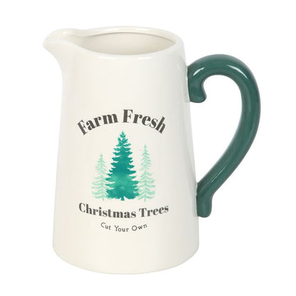 Farm Fresh Christmas Trees Ceramic Flower Jug