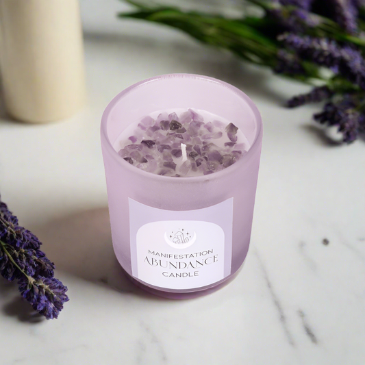 Abundance French Lavender Crystal Chip Candle