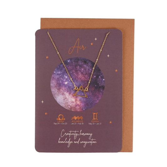 Air Element Zodiac Necklace Card - DuvetDay.co.uk