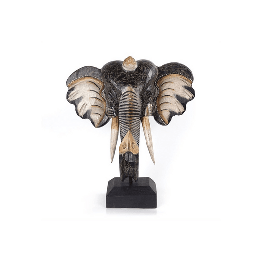Albasia Wood Elephant Ornament - DuvetDay.co.uk