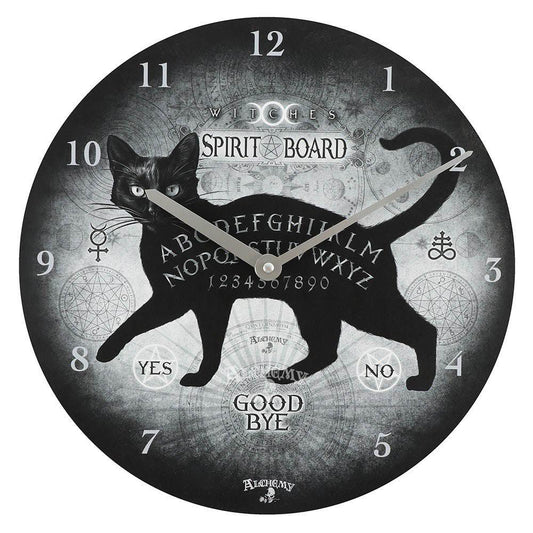 Alchemy Black Cat Spirit Board Clock - DuvetDay.co.uk