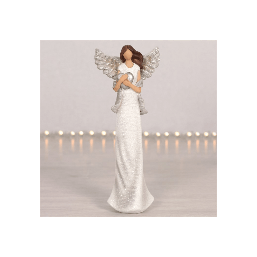 Amara Medium Glitter Angel Ornament - DuvetDay.co.uk