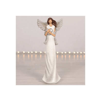 Amara Medium Glitter Angel Ornament - DuvetDay.co.uk