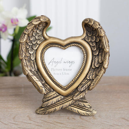 Antique Gold Angel Wing Photo Frame - DuvetDay.co.uk