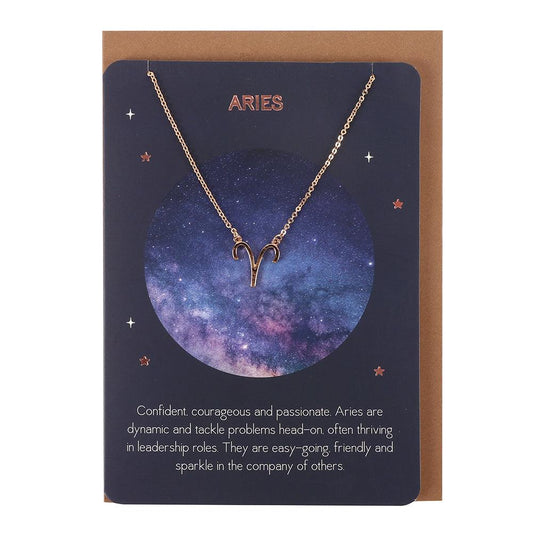 Aries Zodiac Necklace Card - DuvetDay.co.uk