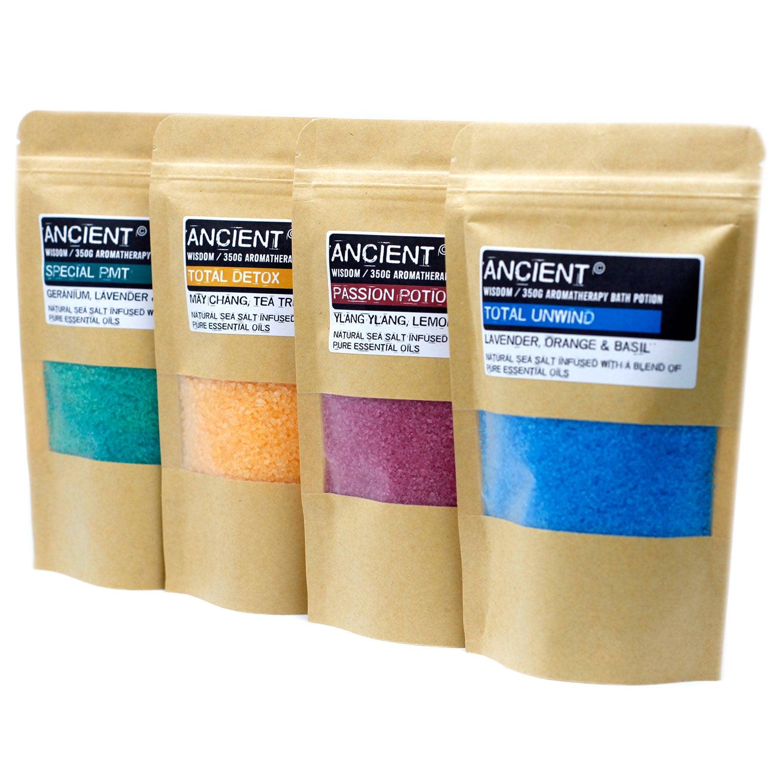 Aromatherapy Bath Potion in Kraft Bag 350g - Passion - DuvetDay.co.uk