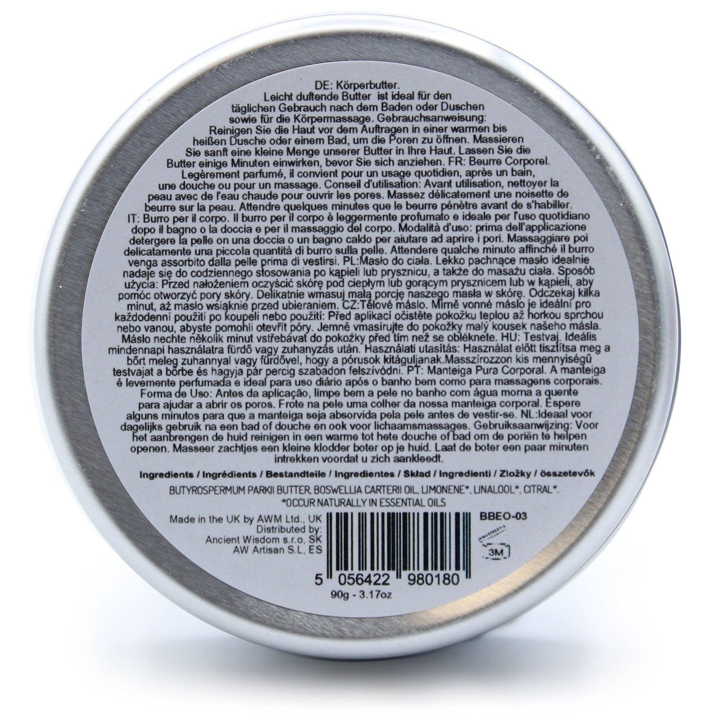 Aromatherapy Shea Body Butter 90g - Frankincense - DuvetDay.co.uk