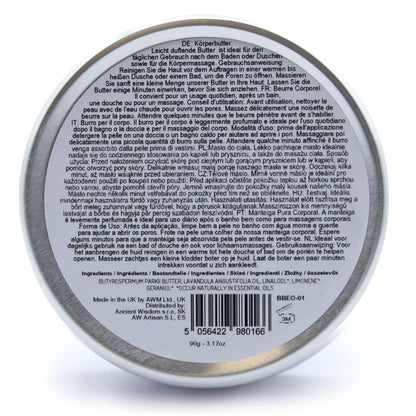 Aromatherapy Shea Body Butter 90g - Lavender - DuvetDay.co.uk