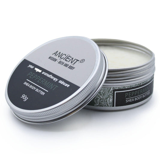Aromatherapy Shea Body Butter 90g - Peppermint - DuvetDay.co.uk