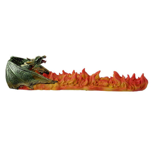 Ash Catcher Incense Stick Burner - Green Dragon Volcano - DuvetDay.co.uk