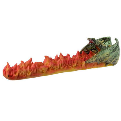 Ash Catcher Incense Stick Burner - Green Dragon Volcano - DuvetDay.co.uk